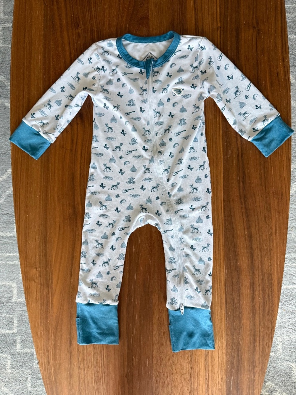 Burlebo - Baby Lone Star State Zip Up Pajamas 6-12 Months